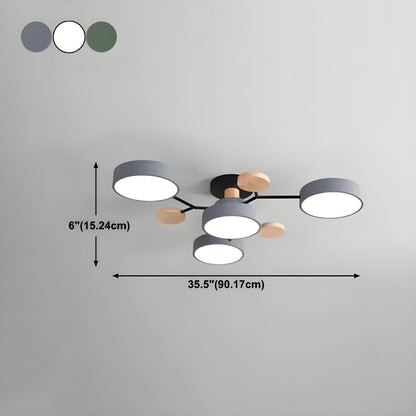 Plafondlamp Met LED Half Inbouw Modern Woonkamer | Macora
