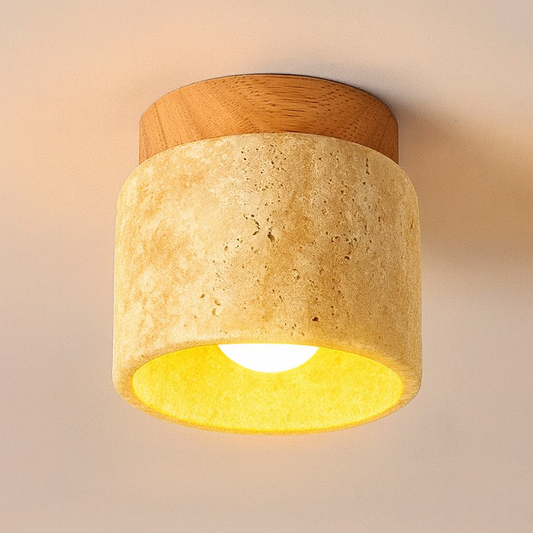 Plafondlamp Met Marmer Hout Japandi Design | Zuyori