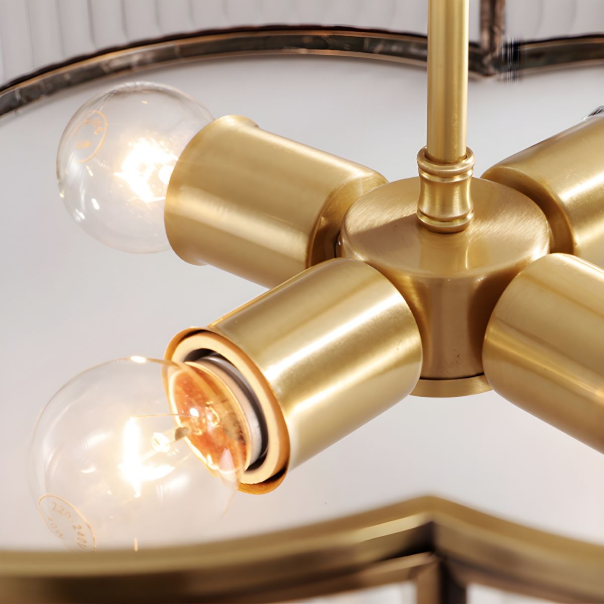 Plafondlamp flush mount geribbeld glas traditionele stijl | Clovira