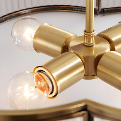 Plafondlamp flush mount geribbeld glas traditionele stijl | Clovira