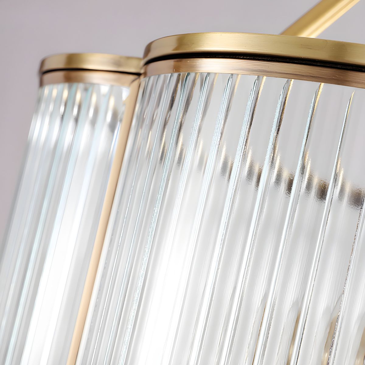 Plafondlamp flush mount geribbeld glas traditionele stijl | Clovira