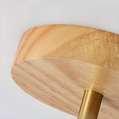 Plafondlamp hout glas trommel vintage stijl | Alvora