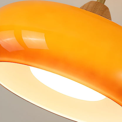 Plafondlamp hout glas trommel vintage stijl | Alvora