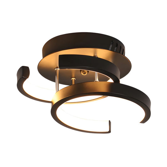 Plafondlamp met LED Maanvorm Modern Zwart Wit | Zeymir