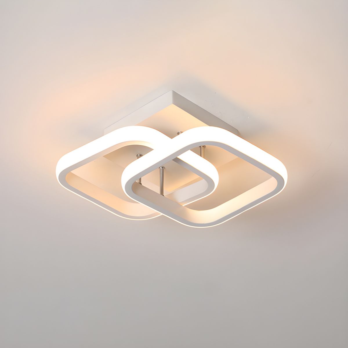Plafondlamp met LED Vierkant Modern Zwart of Wit Metaal | Zeymin
