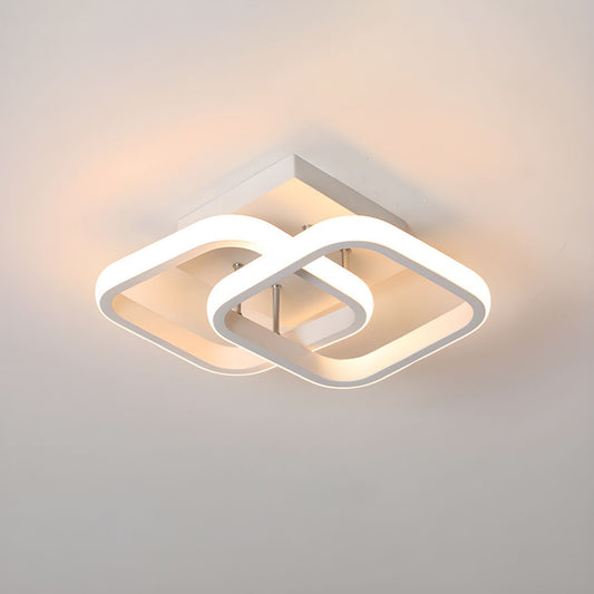 Plafondlamp met LED Vierkant Modern Zwart of Wit Metaal | Zeymin