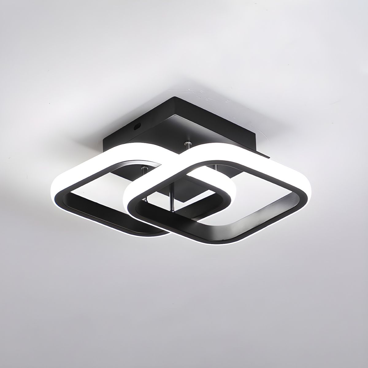 Plafondlamp met LED Vierkant Modern Zwart of Wit Metaal | Zeymin