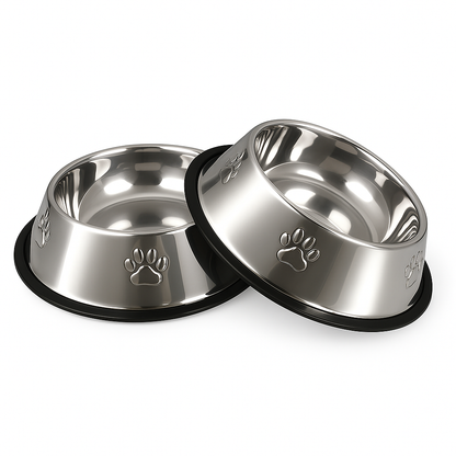 RVS hondenvoerbak set met antislip bodem voor elk formaat hond | SteelBowl Duo