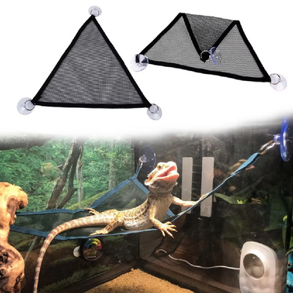 Reepy | Reptielen hangmat met zuignappen – Netligplek voor terrarium en glasoppervlakken