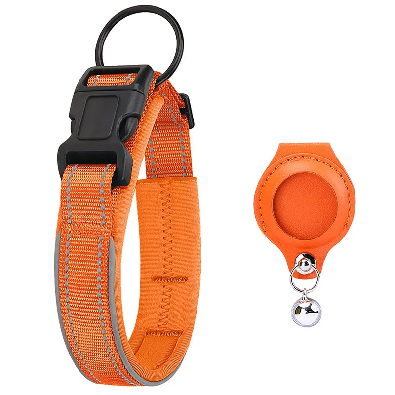 Reflecterende AirTag hondenhalsband met zachte voering | Elvar