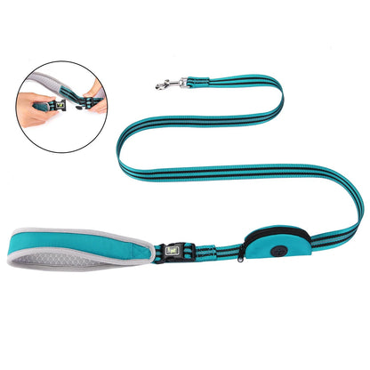 Reflecterende hondenriem met poepzakdispenser 150cm | Trego
