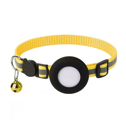 Reflecterende kattenhalsband met AirTag-houder en bel | VeloxTag