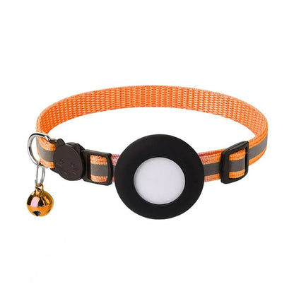 Reflecterende kattenhalsband met AirTag-houder en bel | VeloxTag