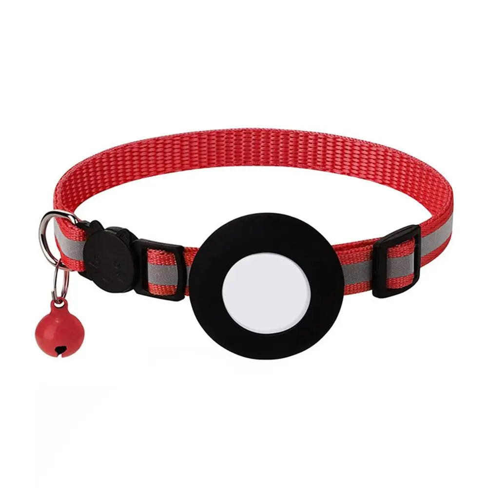 Reflecterende kattenhalsband met AirTag-houder en bel | VeloxTag