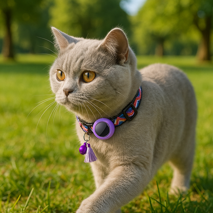 Reflecterende kattenhalsband met geïntegreerde AirTag houder | Traceo