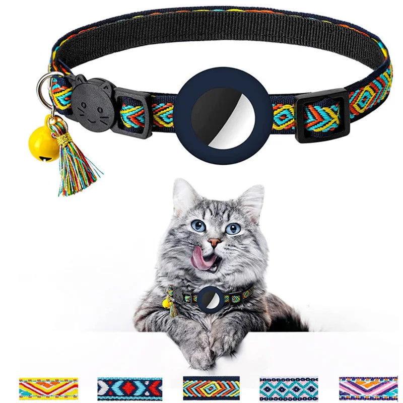 Reflecterende kattenhalsband met geïntegreerde AirTag houder | Traceo