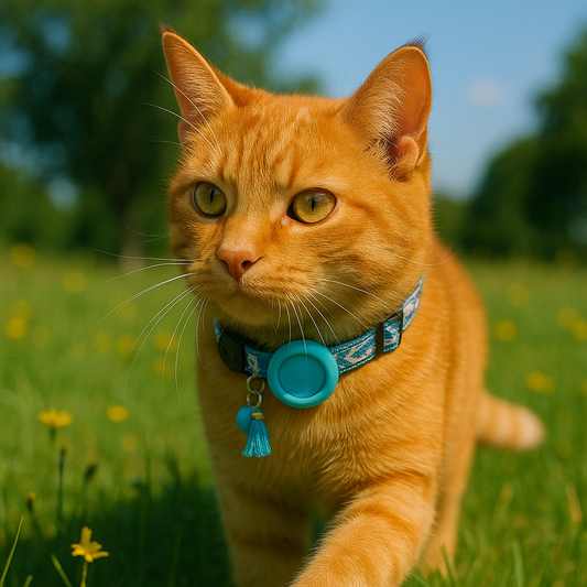 Reflecterende kattenhalsband met geïntegreerde AirTag houder | Traceo