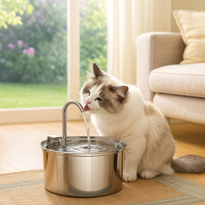 Roestvrijstalen drinkfontein voor katten en honden 3L | Veluna