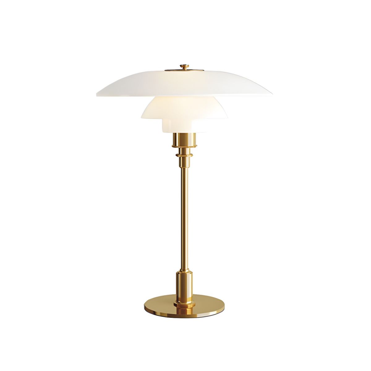 Tafellamp Met Glazen Kap Moderne Metalen Afwerking | Arvion