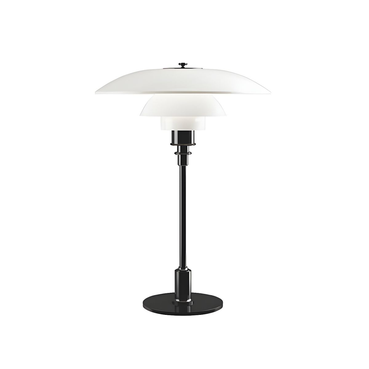 Tafellamp Met Glazen Kap Moderne Metalen Afwerking | Arvion