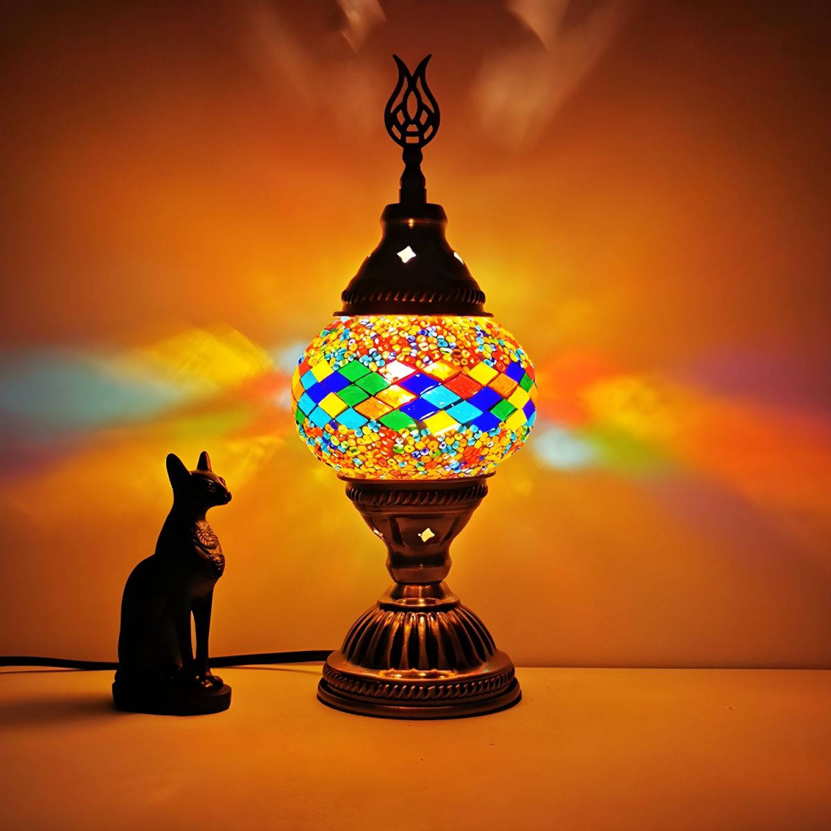 Tafellamp met Glasmozaiek in Oosterse Stijl | Morvani