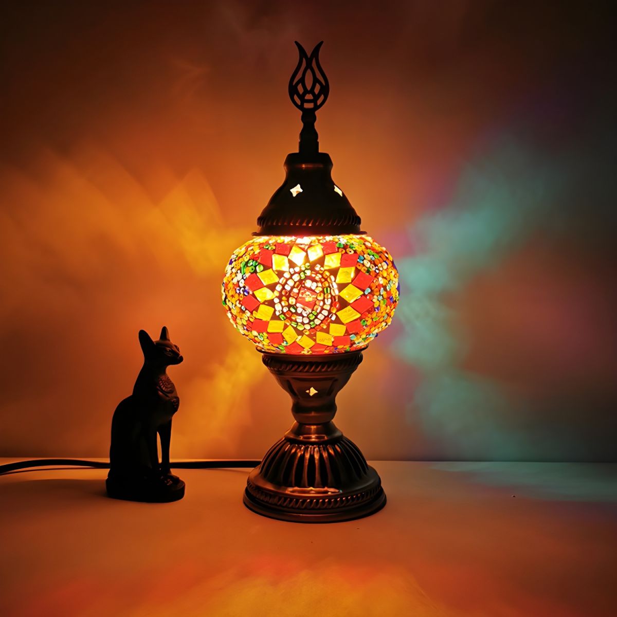 Tafellamp met Glasmozaiek in Oosterse Stijl | Morvani