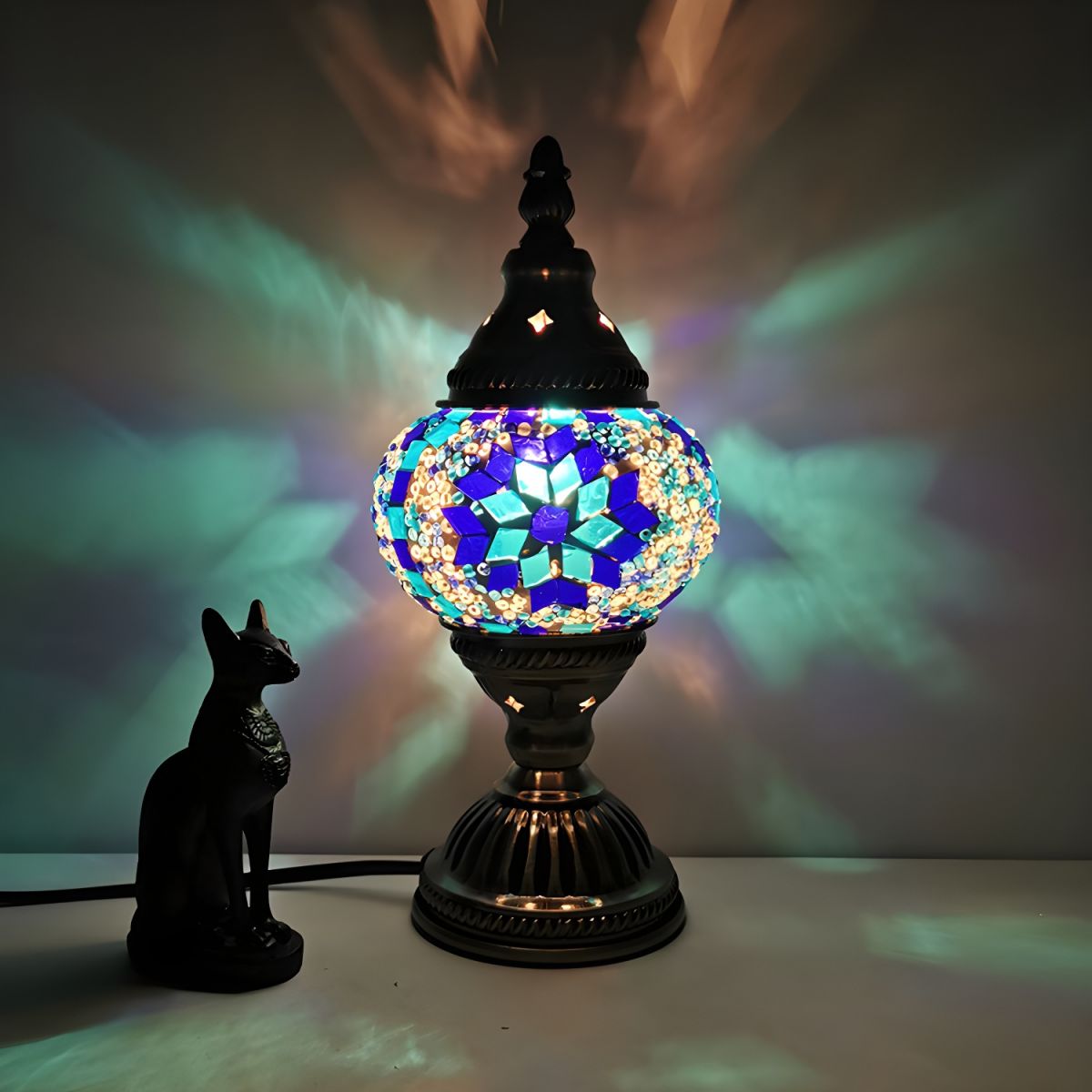 Tafellamp met Glasmozaiek in Oosterse Stijl | Morvani