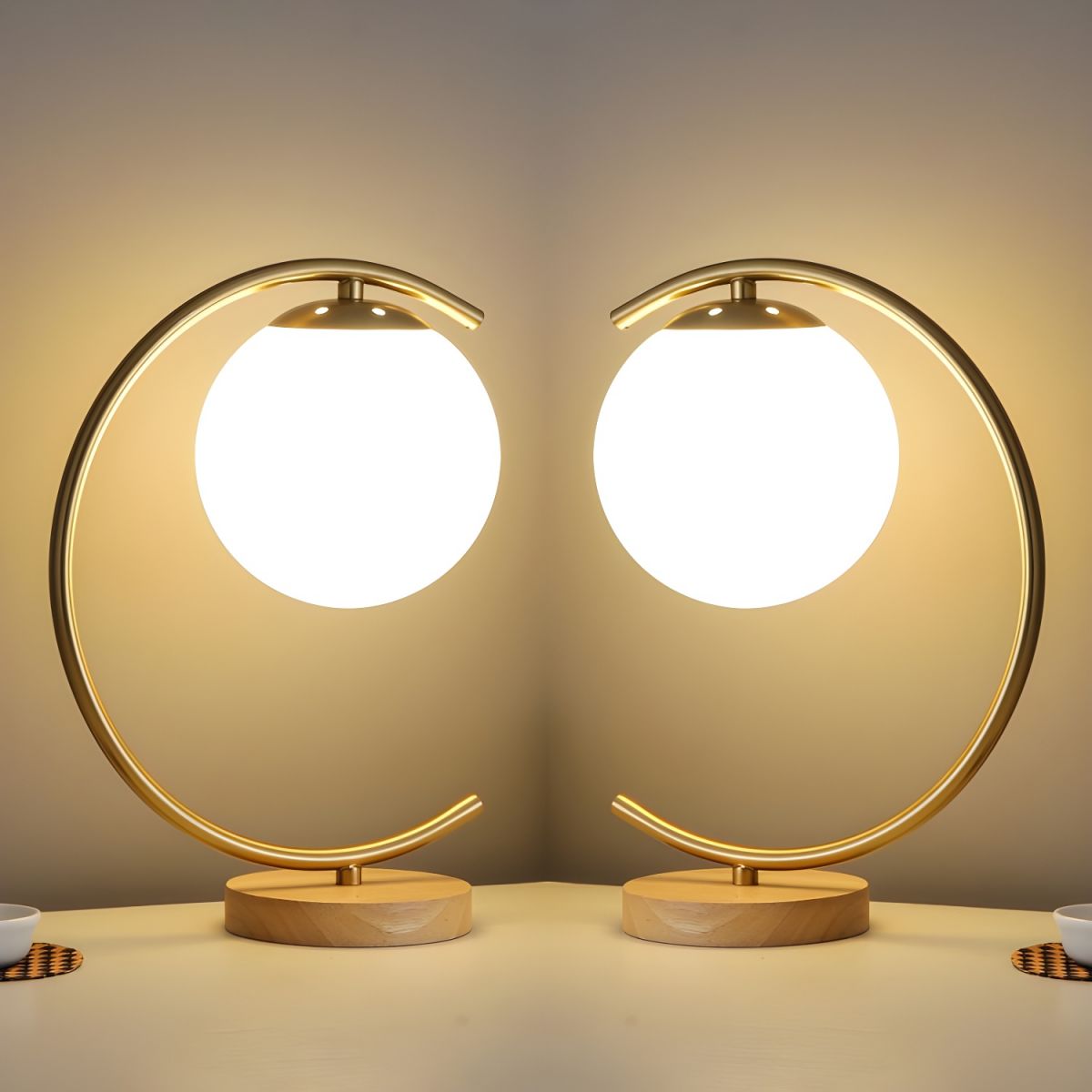 Tafellamp met Glazen Bol Scandinavische Stijl | Ulvano