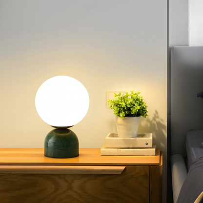 Tafellamp met Glazen Bol en Marmeren Basis Scandinavische Stijl | Silio