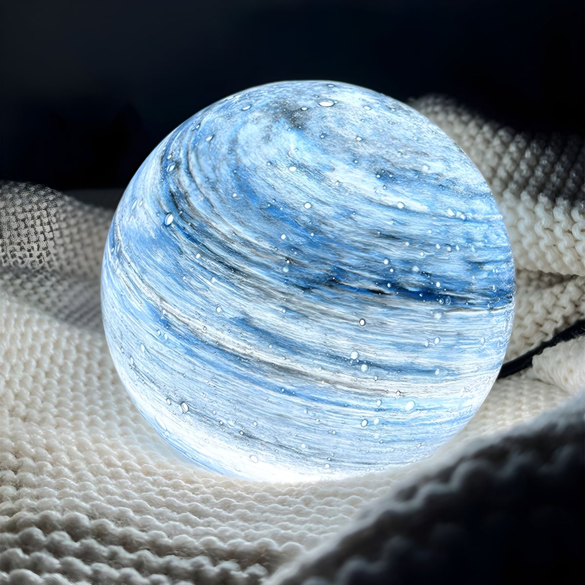 Tafellamp met Glazen Maanglobe Modern Design | Zelaro