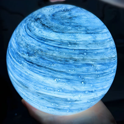 Tafellamp met Glazen Maanglobe Modern Design | Zelaro