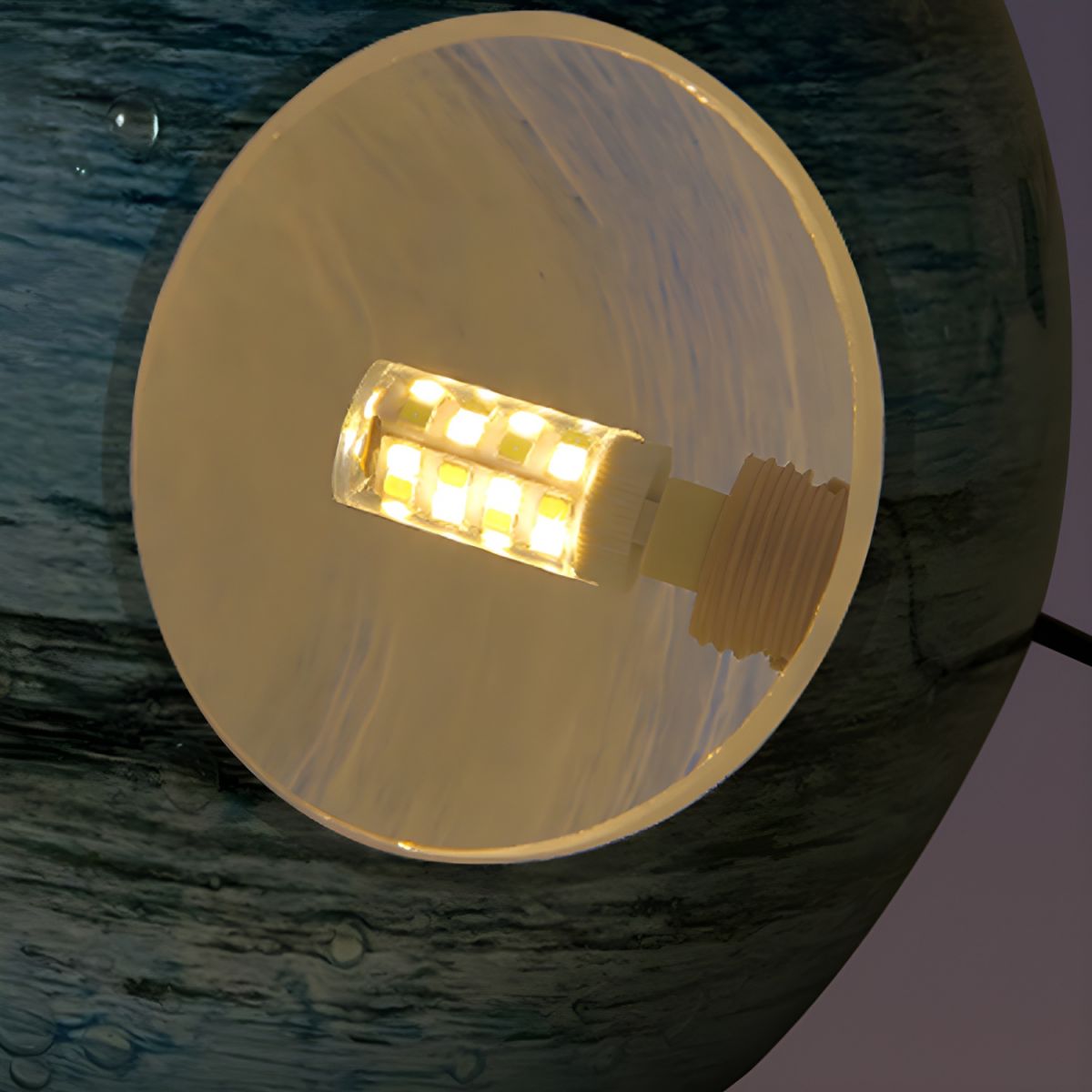 Tafellamp met Glazen Maanglobe Modern Design | Zelaro