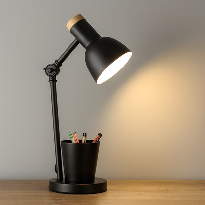 Tafellamp met Metalen Kap Scandinavische Bureau Pennenhouder | Ferivo