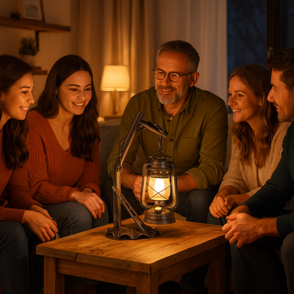 Tafellamp met Opalen Glazen Lantaarn Industrieel Design | Merivo