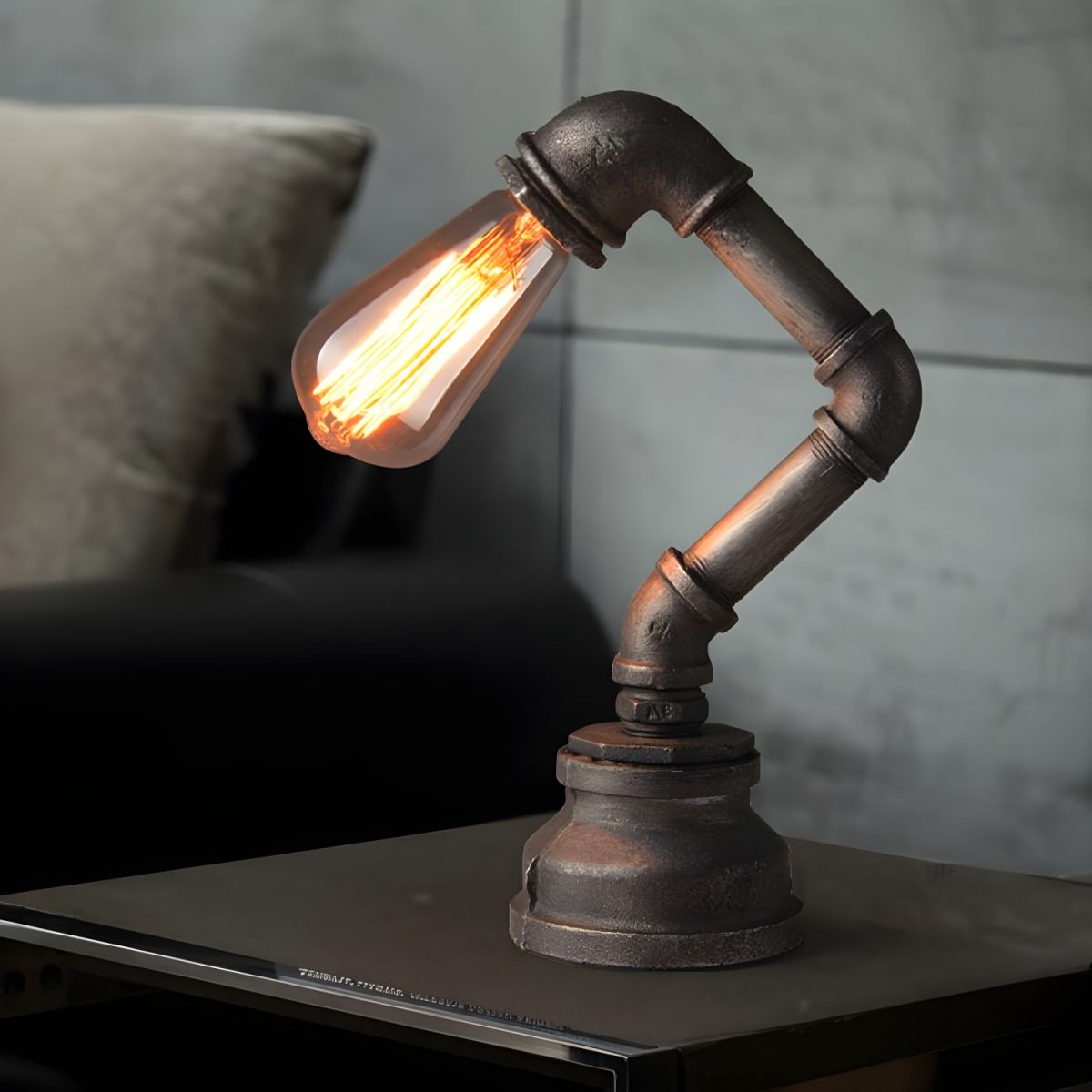 Tafellamp met Open Gloeilamp Industrieel Brons | Brivano