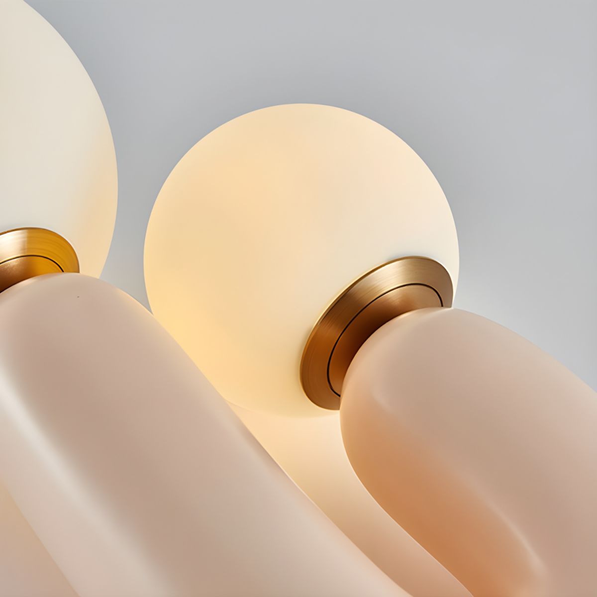 Tafellamp met Roze Harsvoet en Glazen Kap Nordic | Ravion