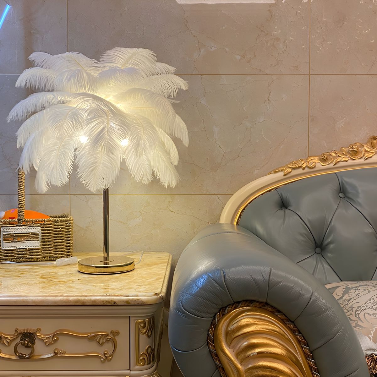 Tafellamp met Veren Kap Moderne Ontwerp | Mariven