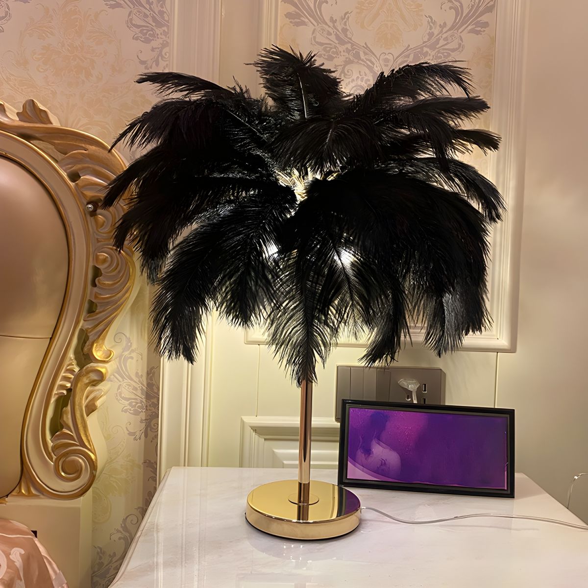 Tafellamp met Veren Kap Moderne Ontwerp | Mariven