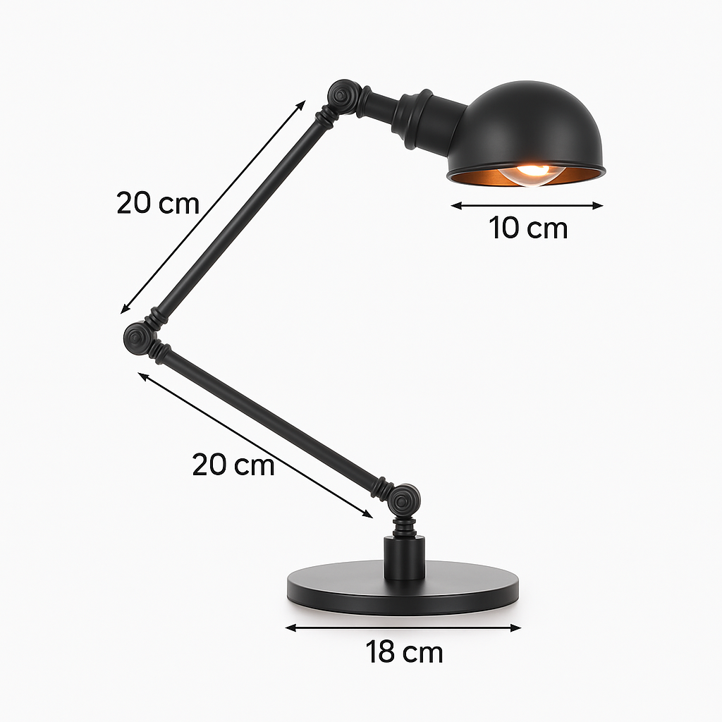Tafellamp met Verstelbare Arm Retro Industriele Stijl | Savira
