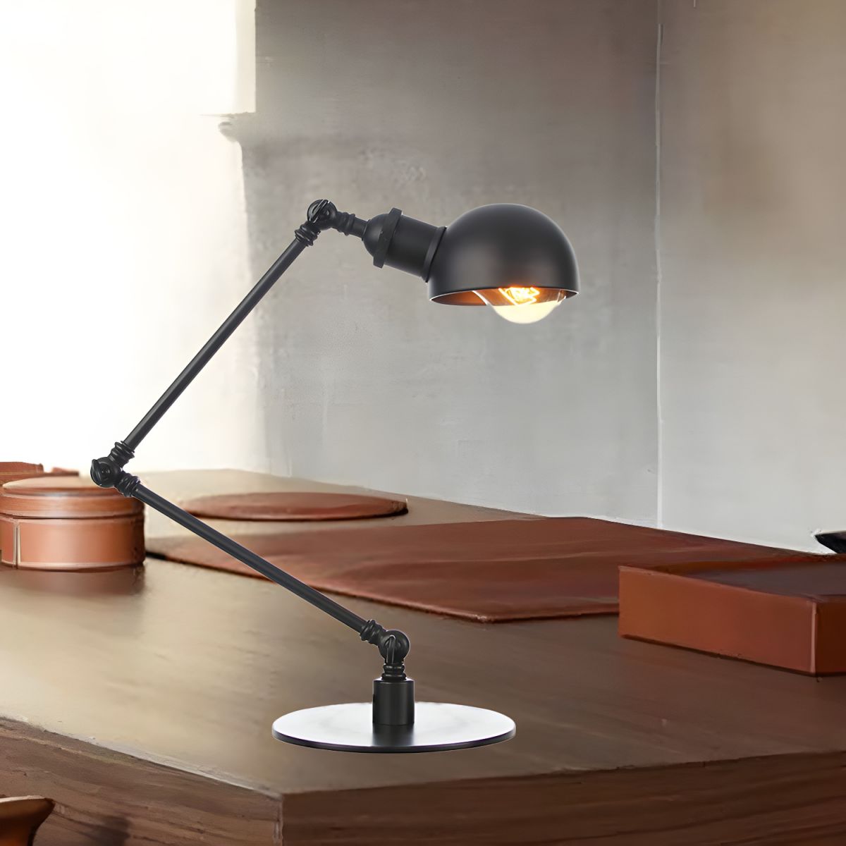 Tafellamp met Verstelbare Arm Retro Industriele Stijl | Savira