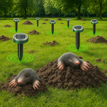 Ultrasone mollenverjager op zonne-energie voor tuin | Molvex