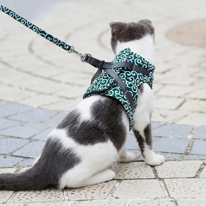 Verstelbaar kattentuigje voor buiten met ademend zomerdesign | Bella