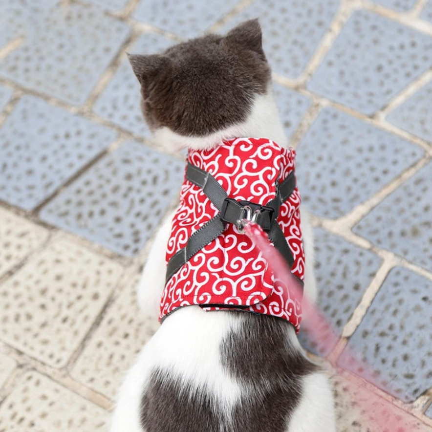 Verstelbaar kattentuigje voor buiten met ademend zomerdesign | Bella