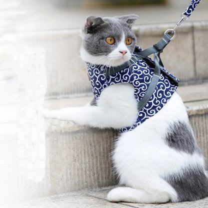 Verstelbaar kattentuigje voor buiten met ademend zomerdesign | Bella