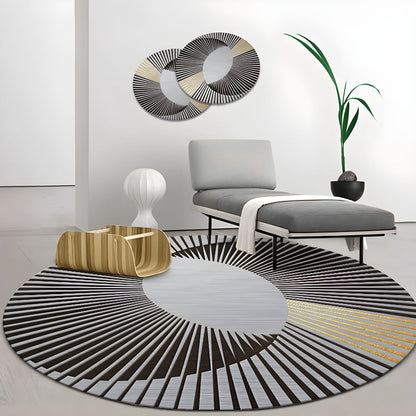 Vloerkleed Rond met Geometrisch Ontwerp Modern Glam | Luvira