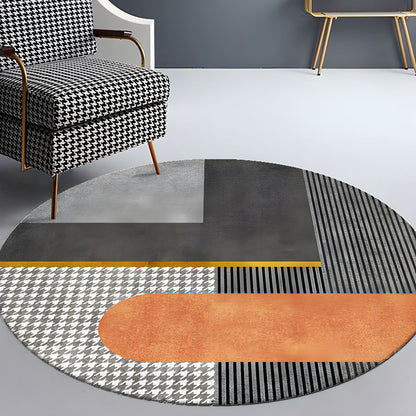 Vloerkleed Rond met Geometrisch Patroon Eigentijds | Velaro