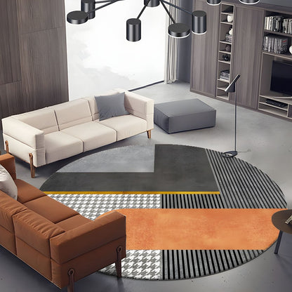 Vloerkleed Rond met Geometrisch Patroon Eigentijds | Velaro