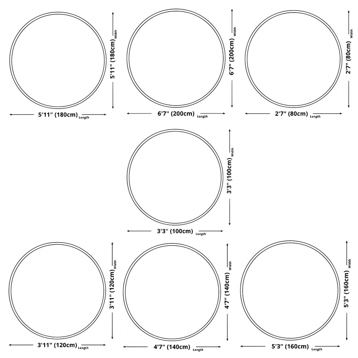 Vloerkleed Rond met Geometrisch Patroon Modern Glam | Selaro