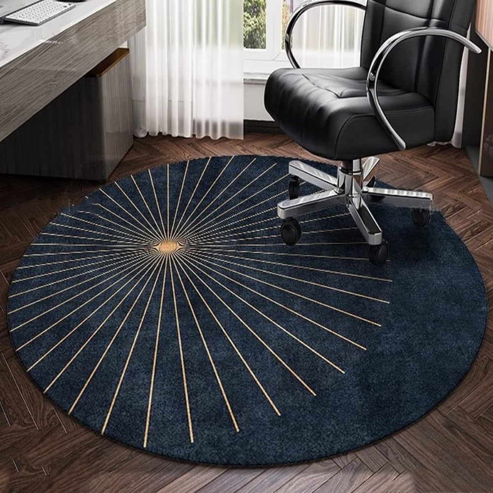 Vloerkleed Rond met Stralende Lijnen Moderne Glam | Lomira