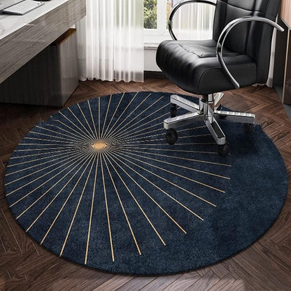 Vloerkleed Rond met Stralende Lijnen Moderne Glam | Lomira